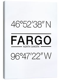 Canvas print Fargo - Geographic coordinates