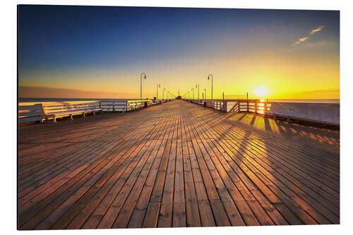 Aluminium print Sunrise over Sopot Pier, Poland