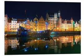 Foam board print Gdansk at night