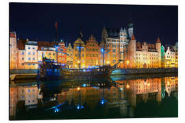 Magnettafel Danzig bei Nacht
