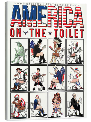 Leinwandbild Amerika auf der Toilette