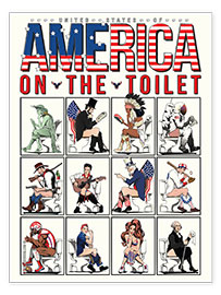 Poster America on the toilet