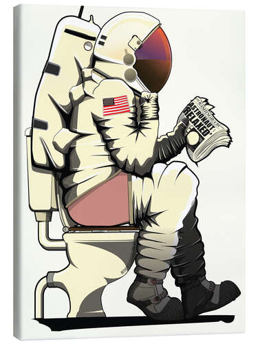 Canvas print Astronaut on the Toilet II