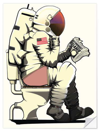 Selvklebende plakat Astronaut on the Toilet II