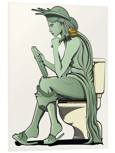 Bilde på skumplate Statue of Liberty on the toilet