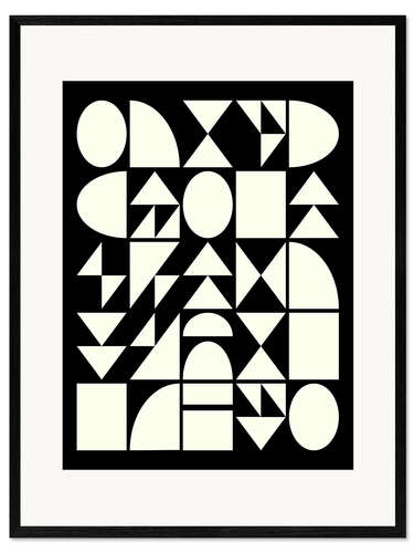 Framed art print Black and white geometric shapes