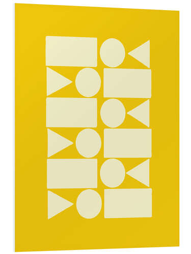 PVC print Geometry in sun yellow