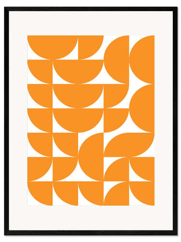 Kehystetty taidepainatus Geometry orange