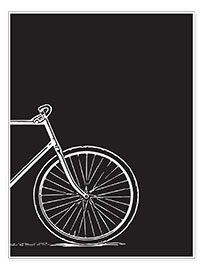 Wall print  Men&#039;s bike I - apricot and birch