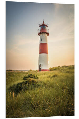 PVC-taulu Sunset at the lighthouse on Sylt