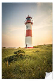 Sticker mural Coucher de soleil au phare de Sylt