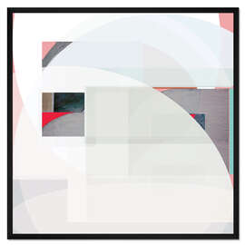 Gerahmter Kunstdruck Streifen und Kreise  I