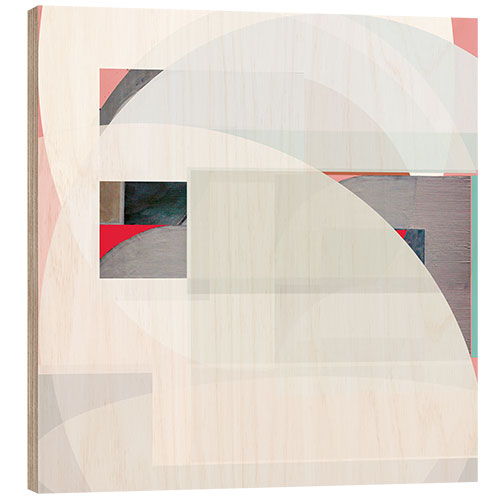 Holzbild Streifen und Kreise  I