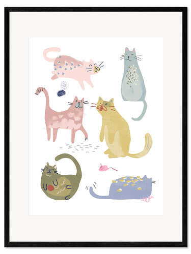 Kunsttryk i ramme Cat Squad IV