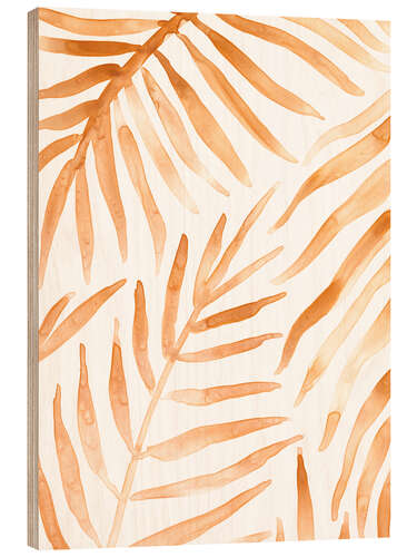 Wood print Rattan leaves