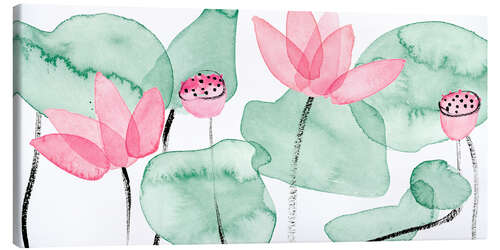 Tableau sur toile Lotus dans la nature