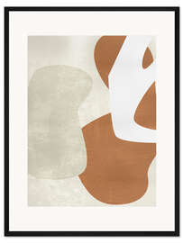 Gerahmter Kunstdruck Beige Struktur I