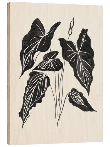 Wood print Leaves II