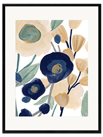 Ingelijste kunstdruk Blue poppy cascade
