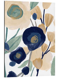 Magnettafel Blaue Mohnkaskade II