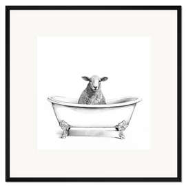 Framed art print Sheep in the Tub - Victoria Borges