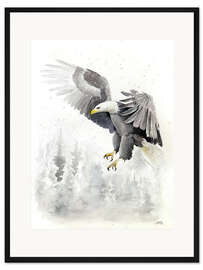 Gerahmter Kunstdruck Adler im Winter