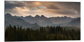 Quadro em alumínio Panorama de montanhas Tatra, Polônia