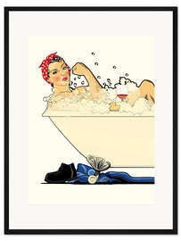 Gerahmter Kunstdruck Arbeiterin in der Badewanne