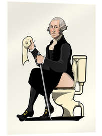 Acrylglasbild Präsident George Washington auf der Toilette