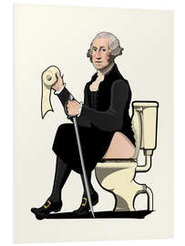 Foam board print President George Washington on the toilet