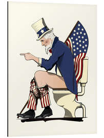 Aluminium print Uncle Sam on the toilet