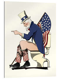 Galleritryk Uncle Sam on the toilet