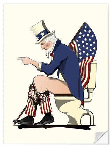 Wall sticker Uncle Sam on the toilet