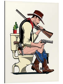 Magnettafel Cowboy auf der Toilette