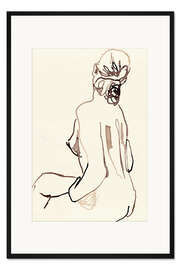 Gerahmter Kunstdruck Weiblicher Akt abgewandt