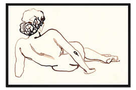 Gerahmter Kunstdruck Weiblicher Akt liegend