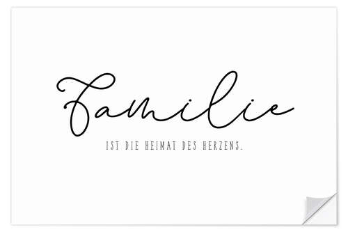 Wandsticker Familie - Heimat des Herzens