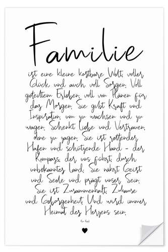 Selvklæbende plakat Family - a poem (German)