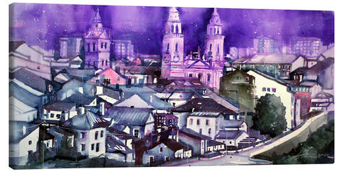 Canvas print Spain, old town of Lugo