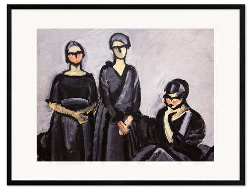 Kehystetty taidepainatus Three ladies in black
