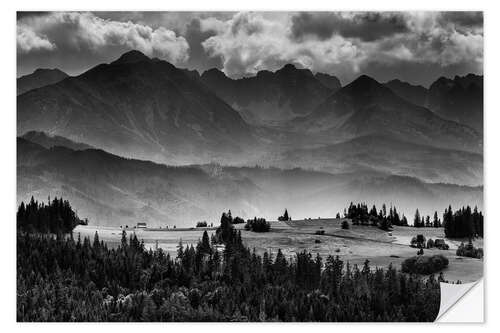 Selvklæbende plakat Mountain landscape in the High Tatras