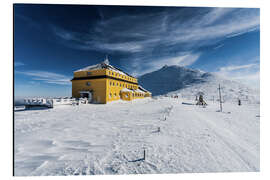 Aluminium print Schneekoppe and Schlesierhaus, Giant Mountains