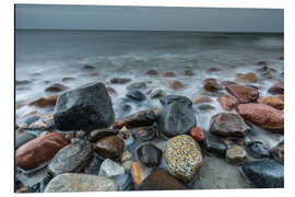 Aluminium print Waves on the stony coast