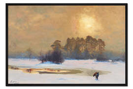 Gerahmter Kunstdruck Fuchs in der Winterlandschaft II