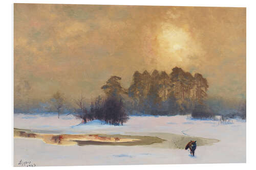 Foam board print Fox in the Winter Landscape II