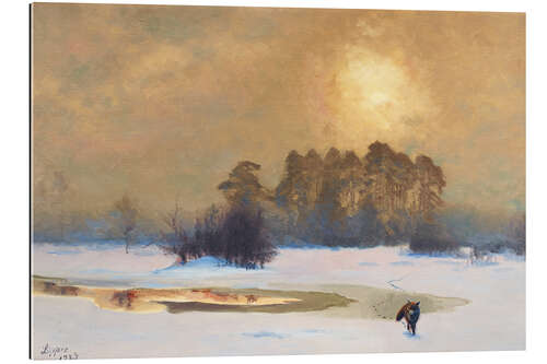 Quadro em plexi-alumínio Fox in the Winter Landscape II