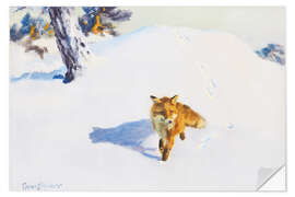 Wandsticker Fuchs in der Winterlandschaft I