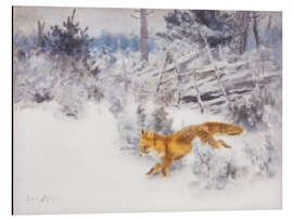 Aluminiumtavla Fox in the Winter Landscape III