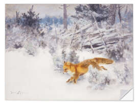 Wandsticker Fuchs in der Winterlandschaft III