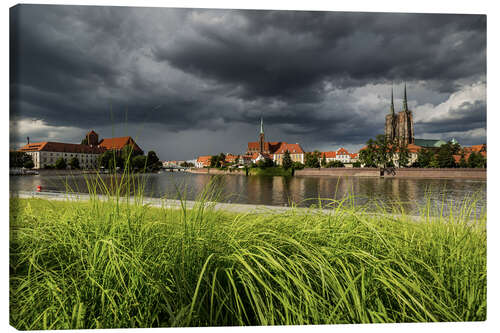 Quadro em tela Vista da ilha da catedral, Wroclaw